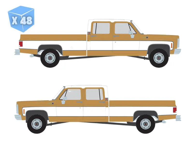 Pre-Order - 48 Pack 1975 Gmc Sierra Classic - Yuba Gold Diecast 1:64 Scale Model - Ixo America Ia64012 1