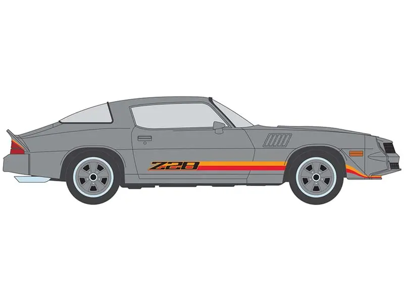 Pre-Order 1979 Chevrolet Camaro Z28 - Silver W/ Orange Stripes Diecast 1:64 Scale Model - Ixo Ia64024 1