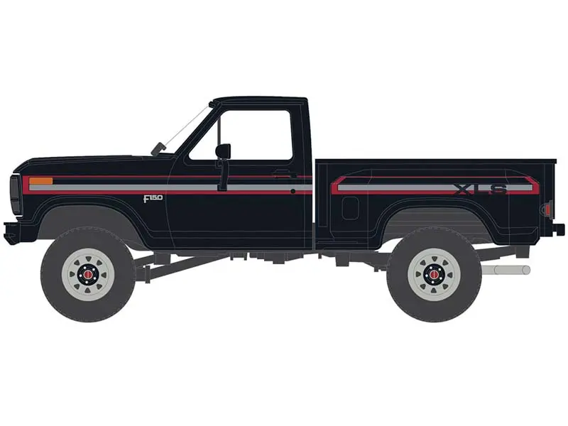 Pre-Order 1983 Ford F-150 Xls Flareside 4X4 - Raven Black Diecast 1:64 Scale Model - Ixo Ia64029 1