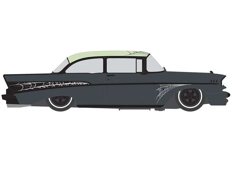 Pre-Order 1957 Chevrolet Bel Air - Lowrider - Halloween Diecast 1:64 Scale Model - Ixo Ia64040 1