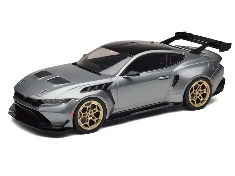 2025 Ford Mustang Gtd Gray Metallic W/ Black Top Diecast 1:18 Scale Model - Ixo America Ixospmcg18576 1