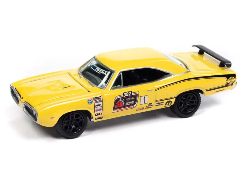 1970 Dodge Super Bee - Banana W/ Optima Ultimate Street Car Race Graphics Diecast 1:64 Scale Model - Johnny Lightning Jlcg033b 1