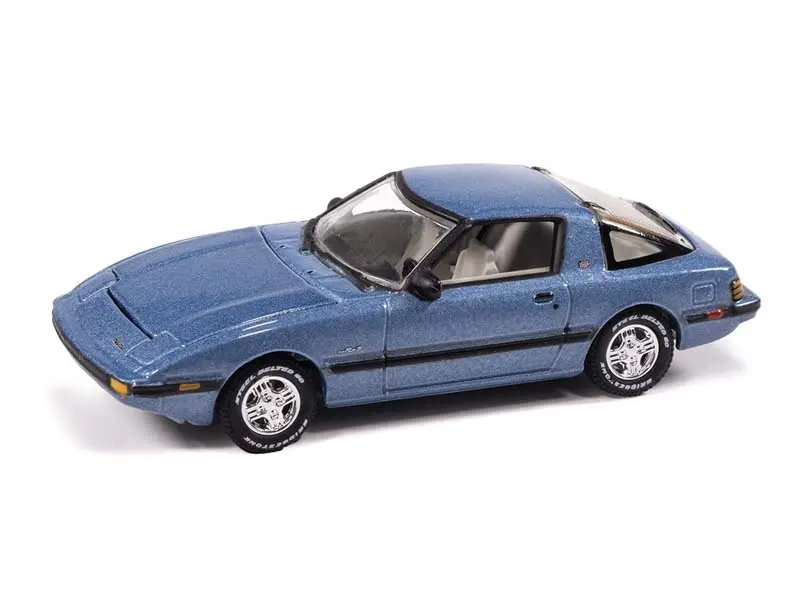 1983 Mazda Rx-7 - Misty Blue Metallic Diecast 1:64 Scale Model - Johnny Lightning Jlcg034b 1