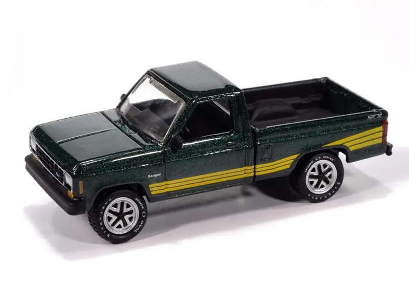 1987 Ford Ranger Stx Alpine Green W/ Gold Stx Stripes (Classic Gold) Diecast 1:64 Scale Model - Johnny Lightning Jlcg037 1