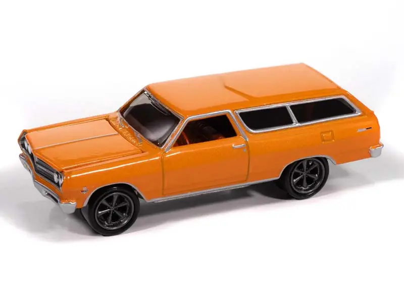 1965 Chevy 2-Door Wagon (Sunset Metallic) W/ Collector Tin Diecast 1:64 Scale Model - Johnny Lightning Jlct017 1