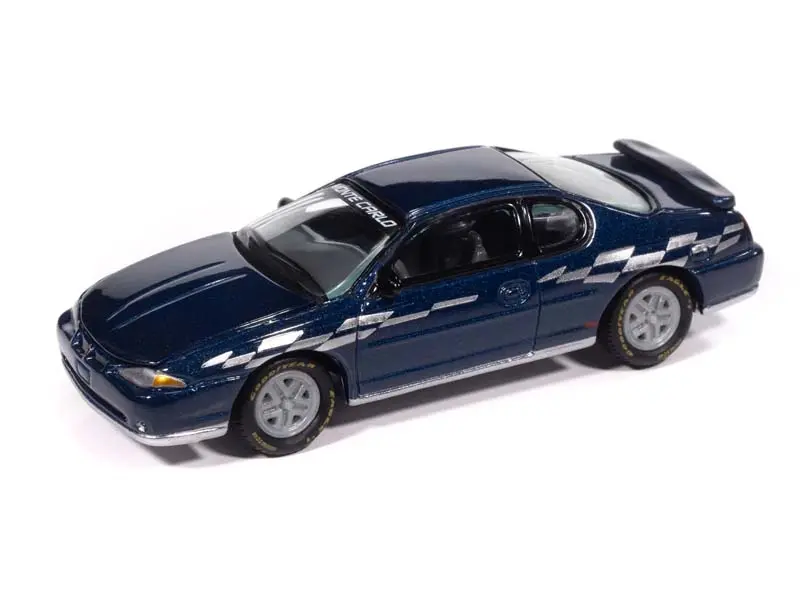 2002 Chevy Monte Carlo Pace Edition Superior Blue W/ Silver Graphics W/ Collector Tin Diecast 1:64 Scale Model - Johnny Lightning Jlct020 1