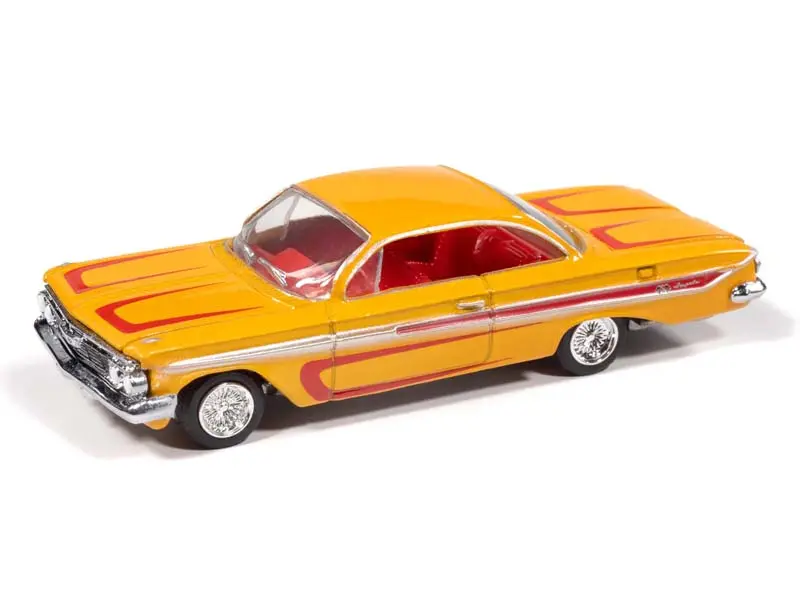 1961 Chevrolet Impala Ss 409 - Scrapin' Metallic Yellow (Street Freaks) Diecast 1:64 Scale Model - Johnny Lightning Jlsf027a 1