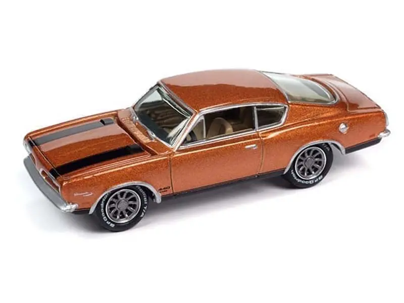 1969 Plymouth Barracuda – Bronze Fire (Classic Gold 2023 Release 2 Version B) Diecast 1:64 Scale Model - Johnny Lightning Jlsp354b 1