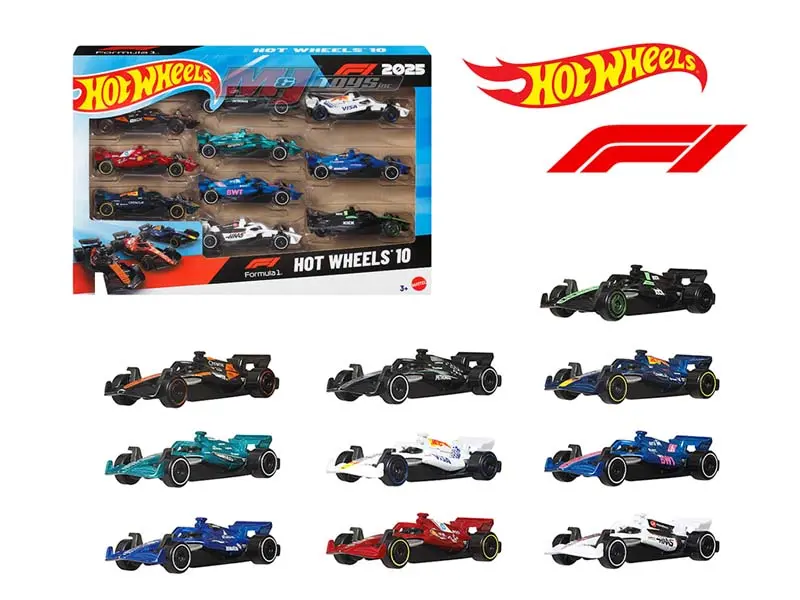 Pre-Order F1 Racing 2025 Basic 10 Pack Set Diecast 1:64 Scale Model - Hot Wheels Jmm24 1