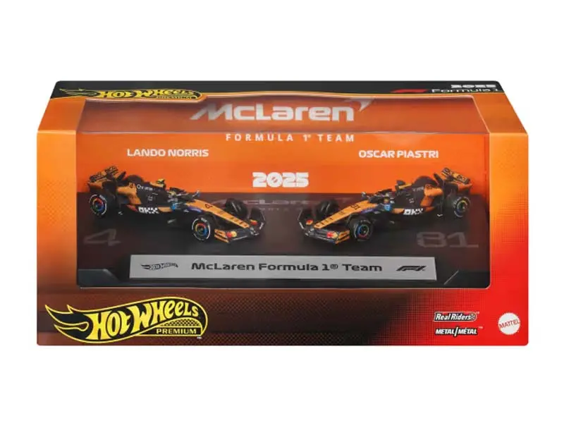 Pre-Order F1 2-Pack 2025 Racing Premium Team Mclaren Oscar Piastri #81 / Lando Norris #4 Diecast 1:64 Scale Model - Hot Wheels Jmm91 1