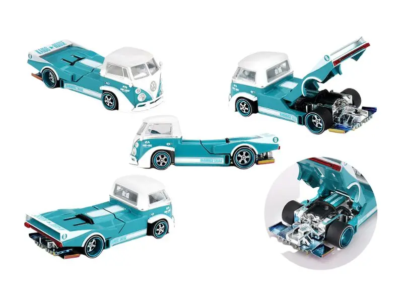 Pre-Order Volkswagen T1 Kaido Works V1 – Turquoise/White (Kaido House X Mini Gt) Diecast 1:64 Scale Model - Tsm Khmg220 1