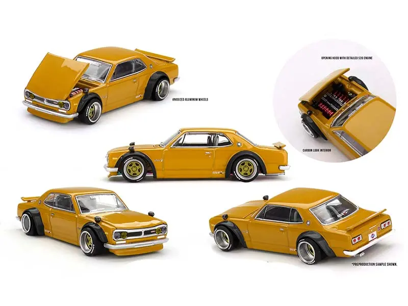 Nissan Skyline 2000 Gt-R (Kpgc10) Kaido Street V2 – Yellow (Kaido House X Mini Gt) Diecast 1:64 Scale Model - Tsm Khmg228 1