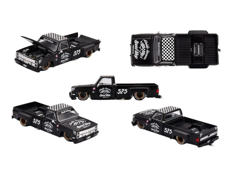 Pre-Order Chevrolet Silverado Dually Hot Rod V1 – Flat Black (Kaido House X Mini Gt) Diecast 1:64 Scale Model - Tsm Khmg236 1