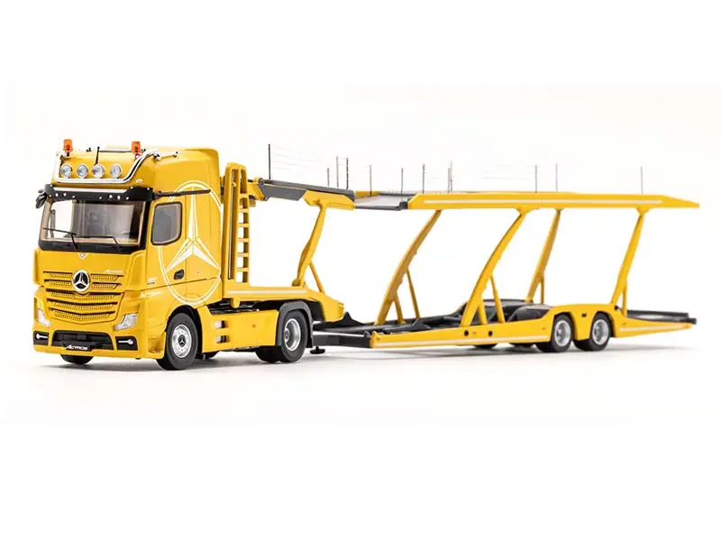 Mercedes-Benz Amg Actros Auto Transporter – Yellow Diecast 1:64 Scale Model - Gcd Ks-069-402 1