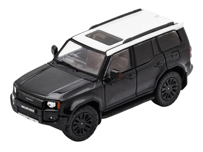 2024 Toyota Land Cruiser Prado Rhd - Black W/ White Top Diecast 1:64 Scale Model - Gcd Ks-075-420 1
