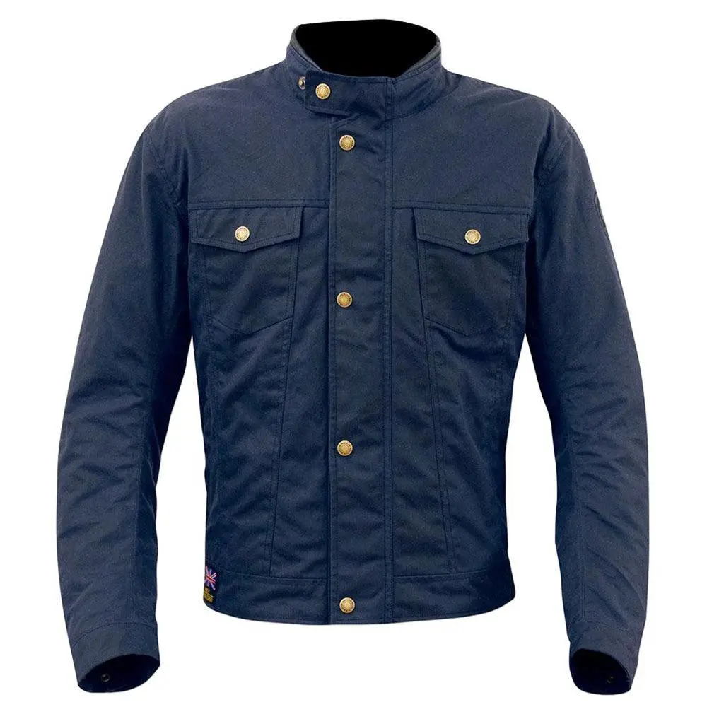 Merlin Anson Wax Cotton Jacket - Blue 1
