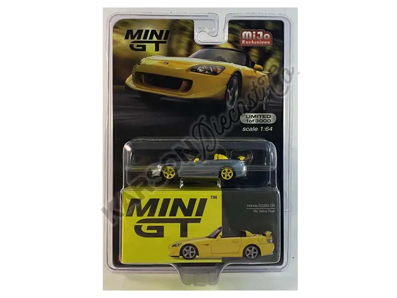 Chase Honda S2000 Cr Rio - Yellow Pearl Mini Gt (Mijo Exclusive) Diecast 1:64 Scale Model - True Scale Miniatures Mgt00282 1