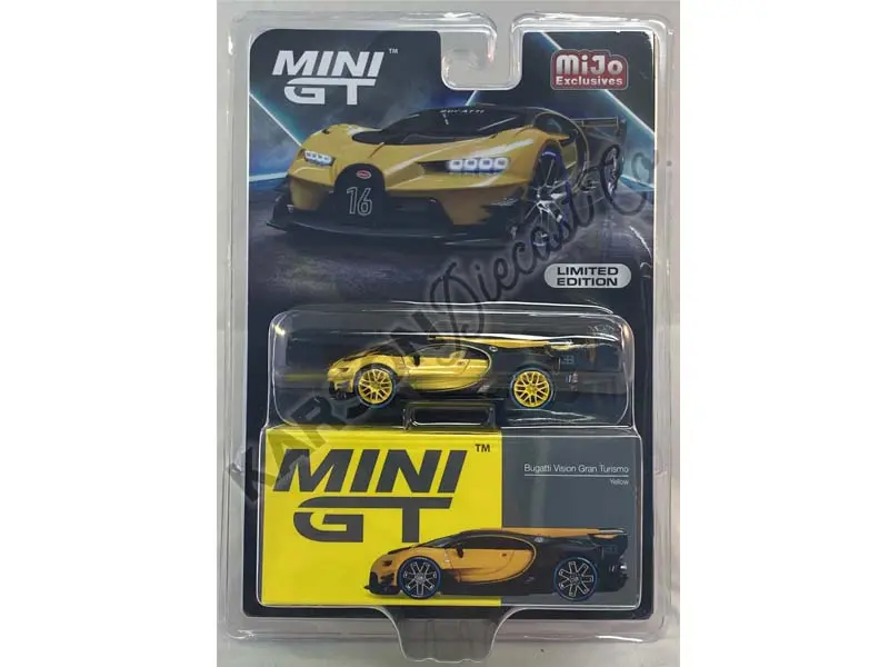 Chase Bugatti Vision Gran Turismo Yellow (Mini Gt) Diecast 1:64 Scale Model Car - Tsm Mgt00317 1