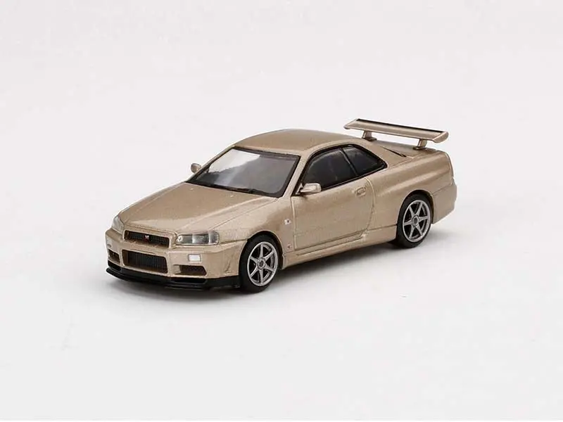 Nissan Skyline Gt-R (R34) M-Spec - Silica Breath (Mini Gt) Diecast 1:64 Model Car - True Scale Miniatures Mgt00348 1