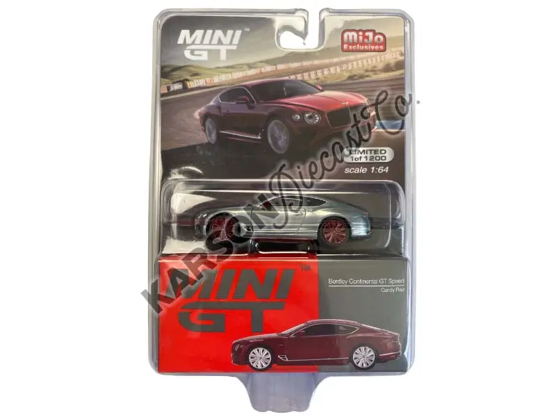 Chase 2022 Bentley Continental Gt Speed Candy Red (Mini Gt) Diecast 1:64 Scale Model - True Scale Miniatures Mgt00420 1
