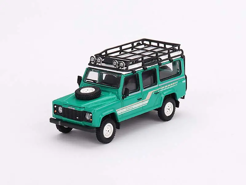 1985 Land Rover Defender 110 County Station Wagon Trident Green - Mijo Exclusive (Mini Gt) Diecast 1:64 Scale Model - Tsm Mgt00590 1
