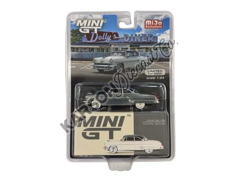Chase 1954 Lincoln Capri – Arctic White / Atlantic Blue – Mijo Exclusives (Mini Gt) Diecast 1:64 Scale Model - Tsm Mgt00631 1
