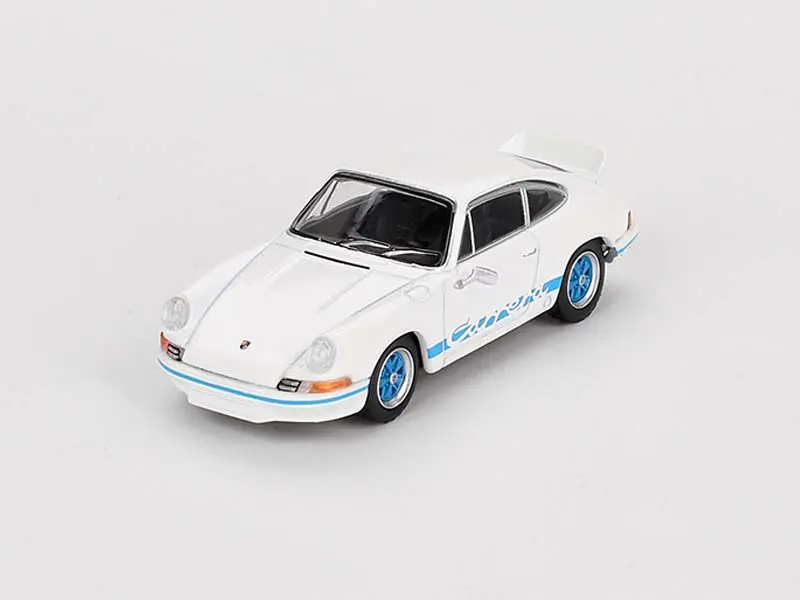 Porsche 911 Carrera Rs 2.7 Grand Prix – White W/ Blue Livery (Mini Gt) Diecast 1:64 Scale Model - Tsm Mgt00715 1