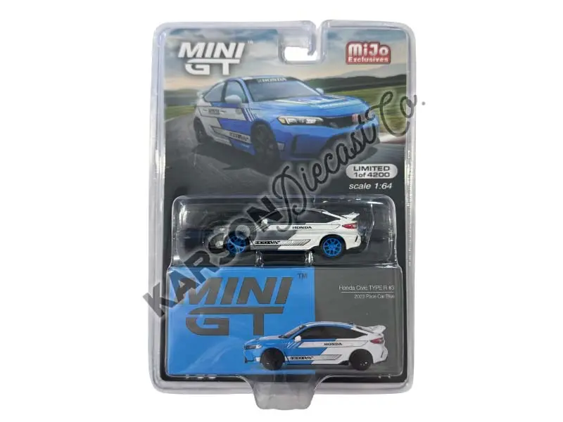 Chase Honda Civic Type R #3 2023 Pace Car – Blue (Mini Gt) Diecast 1:64 Scale Model - Tsm Mgt00753 1