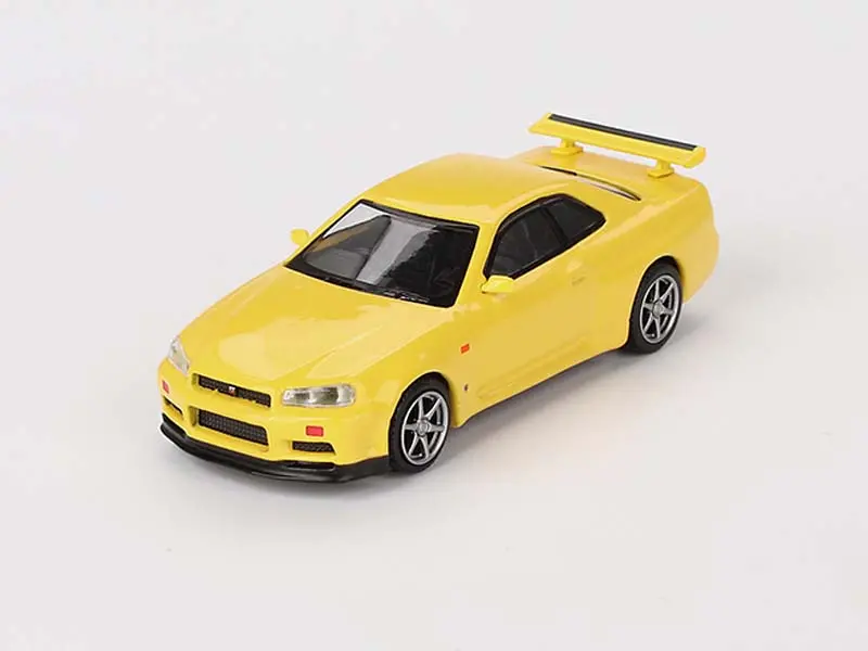 Nissan Skyline Gt-R (R34) V-Spec – Lightning Yellow (Mini Gt) Diecast 1:64 Scale Model - Tsm Mgt00762 1