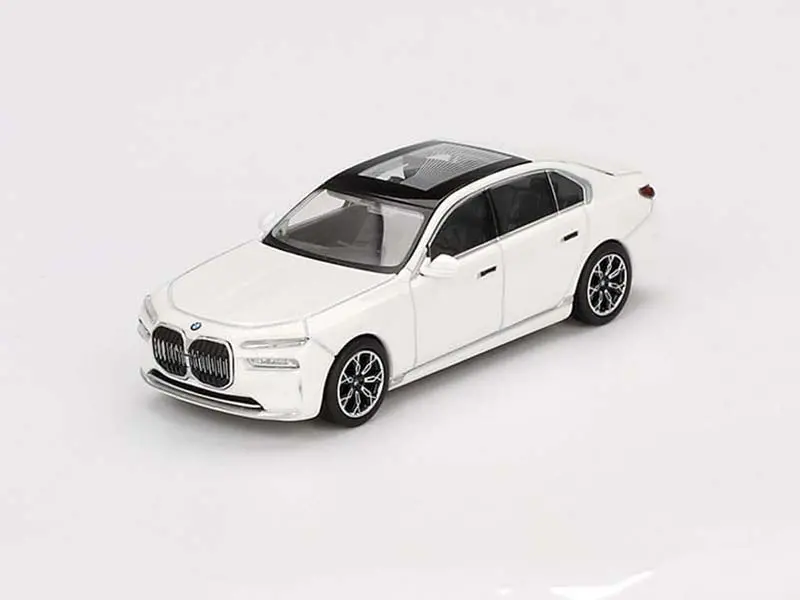 Bmw I7 Xdrive60 – Mineral White (Mini Gt) Diecast 1:64 Scale Model - Tsm Mgt00819 1