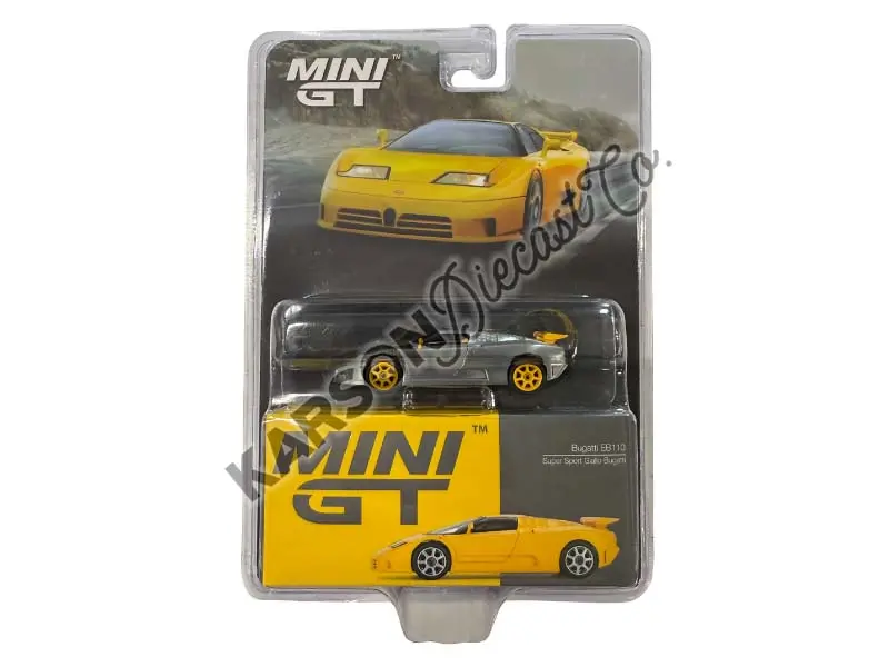 Chase Bugatti Eb110 Super Sport Giallo Bugatti – Yellow (Mini Gt) Diecast 1:64 Scale Model - Tsm Mgt00866 1