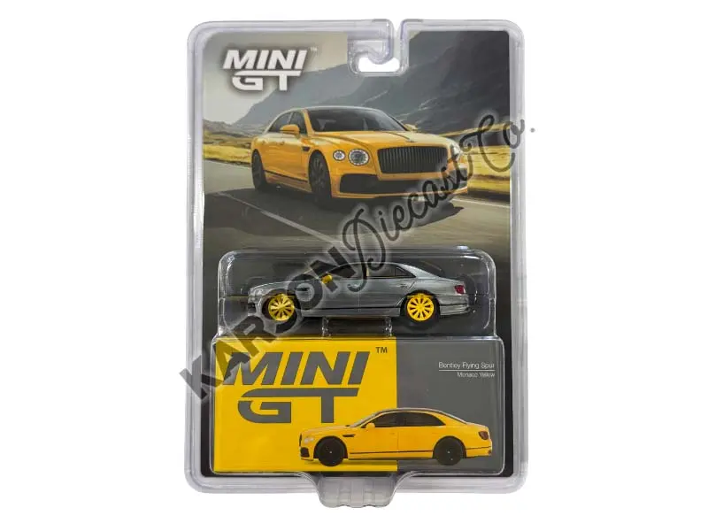 Chase Bentley Flying Spur – Monaco Yellow (Mini Gt) Diecast 1:64 Scale Model - Tsm Mgt00955 1