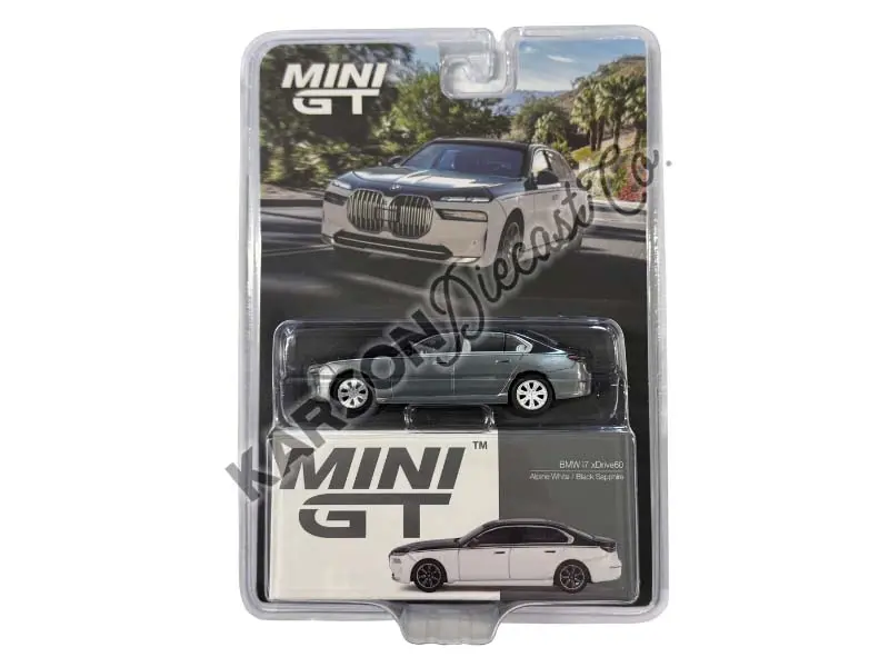 Chase Bmw I7 Xdrive60 – Alpine White / Black Sapphire (Mini Gt) Diecast 1:64 Scale Model - Tsm Mgt00959 1
