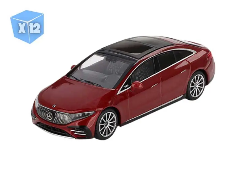 12 Pack Mercedes-Benz Eqs 580 4Matic – Red Metallic (Mini Gt) Diecast 1:64 Scale Model - Tsm Mgt00970 1