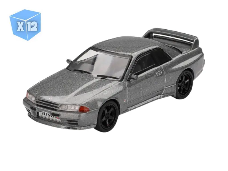 12 Pack Nissan Skyline Gt-R (Nismo Bnr32 Crs Version) – Dark Metal Gray (Mini Gt) Diecast 1:64 Scale Model - Tsm Mgt01024 1