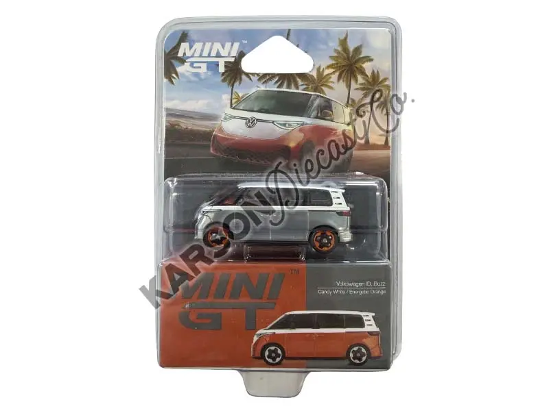 Chase Volkswagen Id.Buzz – Candy White / Energetic Orange Diecast 1:64 Scale Model - Tsm Mgt01061 1