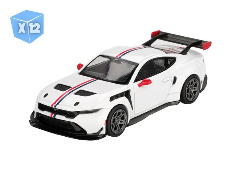 Pre-Order - 12 Pack Ford Mustang Gtd Spirit Of America – White (Mini Gt) Diecast 1:64 Scale Model - Tsm Mgt01097 1