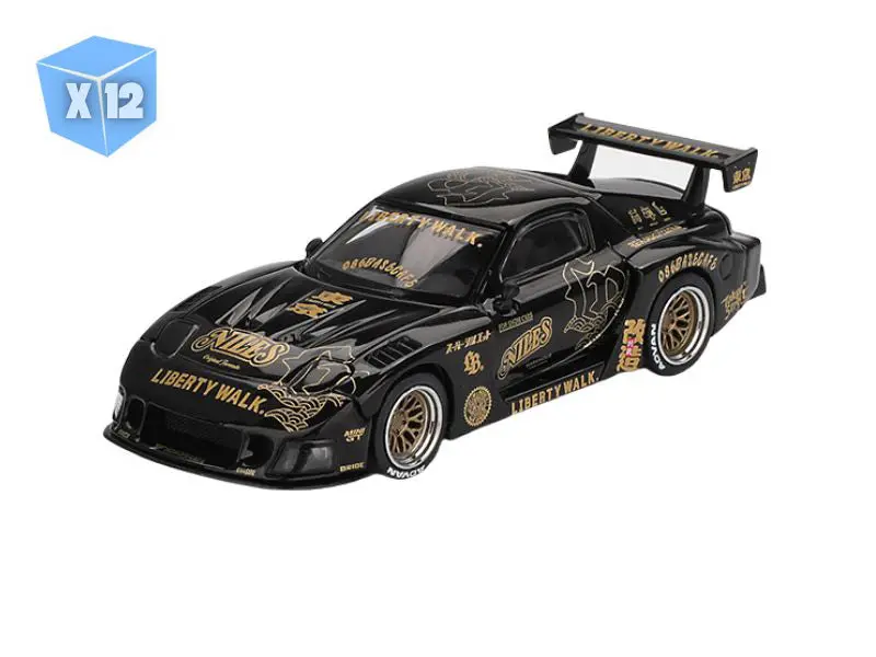 12 Pack Mazda Rx-7 Lb-Super Silhouette Fd-Niles – Black (Mini Gt) Diecast 1:64 Scale Model - Tsm Mgt01101 1