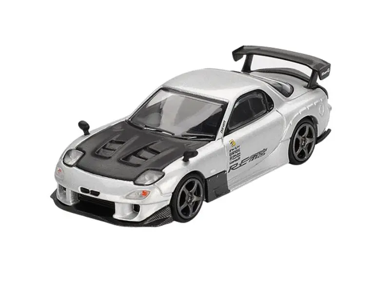 Mazda Rx-7 Re-Amemiya – Silver Metallic (Mini Gt) Diecast 1:64 Scale Model - Tsm Mgt01106 1
