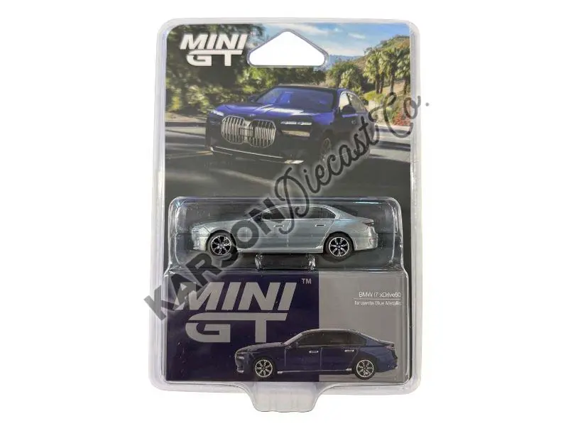 Chase Bmw I7 Xdrive60 – Tanzanite Blue Metallic (Mini Gt) Diecast 1:64 Scale Model - Tsm Mgt01111 1