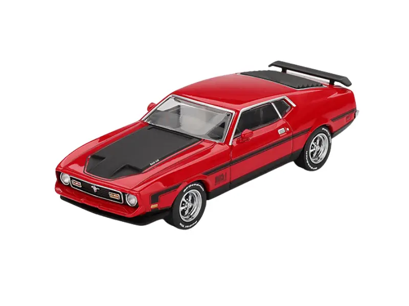 1971 Ford Mustang Mach 1 – Race Red (Mini Gt) Diecast 1:64 Scale Models - Tsm Mgt01122 1