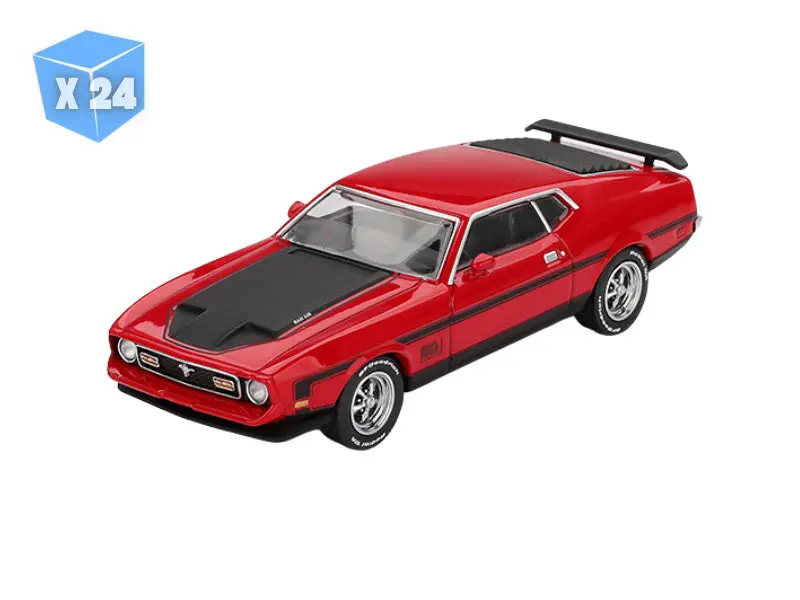 24 Pack 1971 Ford Mustang Mach 1 – Race Red (Mini Gt) Diecast 1:64 Scale Models - Tsm Mgt01122 1