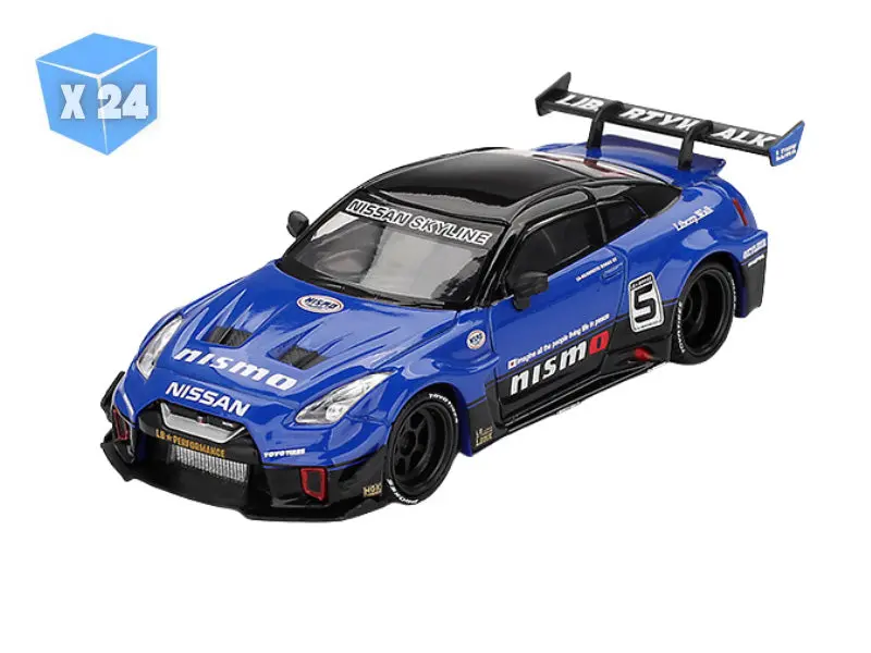 24 Pack Nissan 35Gt-Rr Ver.2 – Blue Lb-Silhouette Works Gt (Mini Gt) Diecast 1:64 Scale Model - Tsm Mgt01124 1