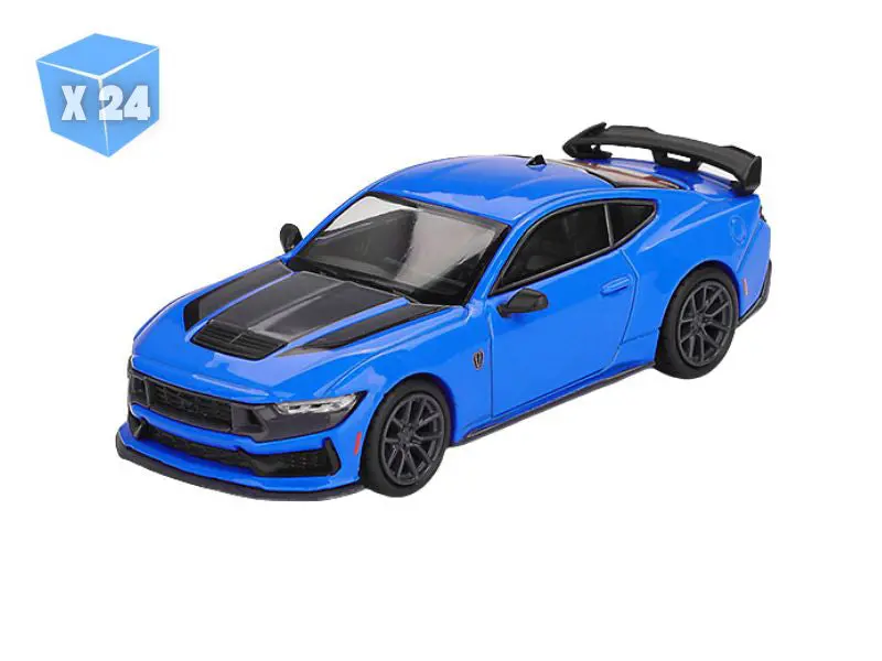 Pre-Order - 24 Pack 2024 Ford Mustang Dark Horse – Grabber Blue (Mini Gt) Diecast 1:64 Scale Model - Tsm Mgt01141 1