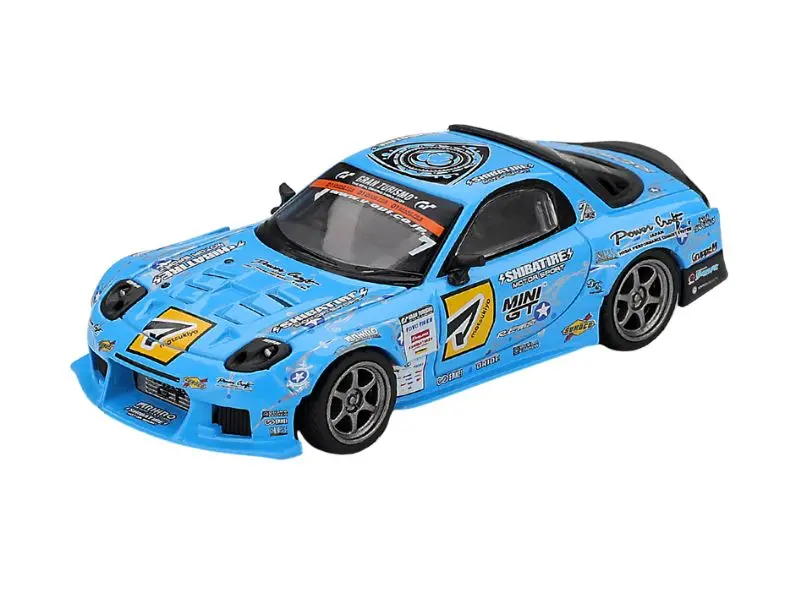 Pre-Order Mazda Rx-7 Re-Amemiya 2025 D1gp – Blue (Mini Gt) Diecast 1:64 Scale Model - Tsm Mgt01195 1