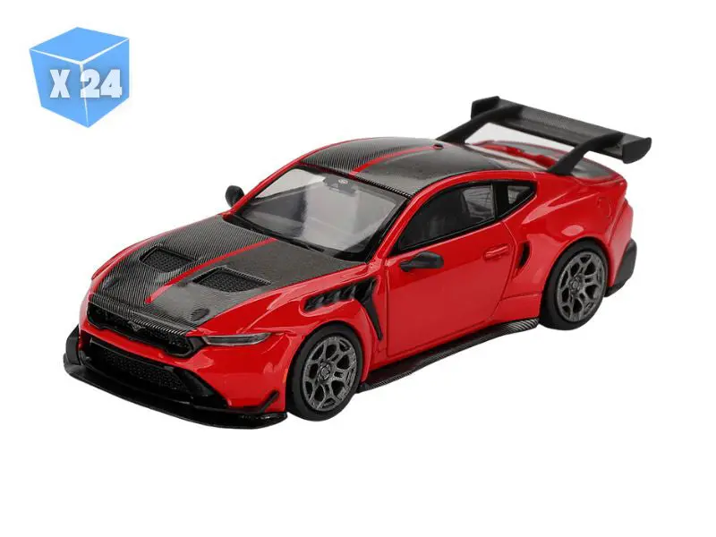 Pre-Order - 24 Pack Ford Mustang Gtd – Race Red (Mini Gt) Diecast 1:64 Scale Model - Tsm Mgt01196 1