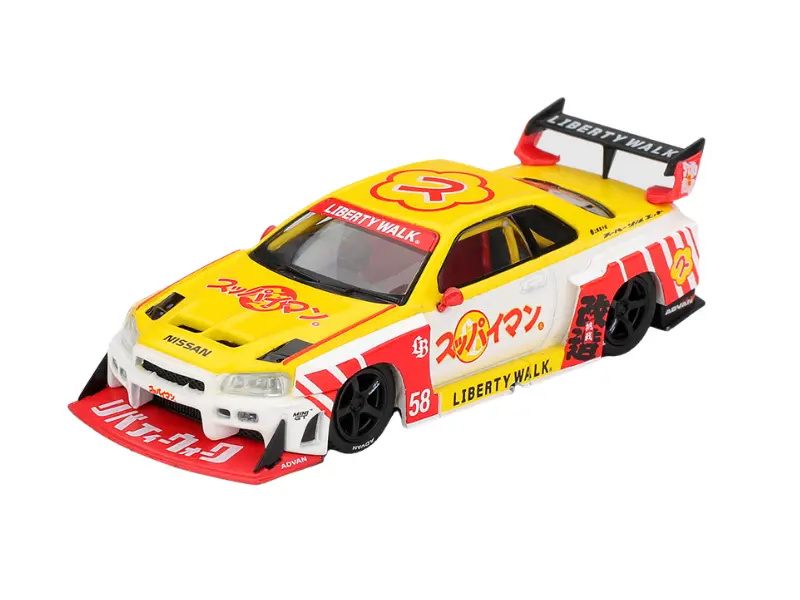 Pre-Order Nissan Lb-Er34 Super Silhouette Skyline Suppaiman Okinawa (Mini Gt) Diecast 1:64 Scale Model - Tsm Mgt01204 1