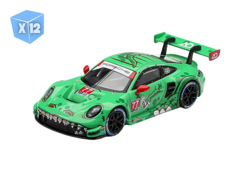 Pre-Order - 12 Pack Porsche 911 Gt3 R (992) #77 Ao Racing 2025 Imsa Sebring 12 Hrs Class Winner (Mini Gt) Diecast 1:64 Scale Model - Tsm Mgt01218 1