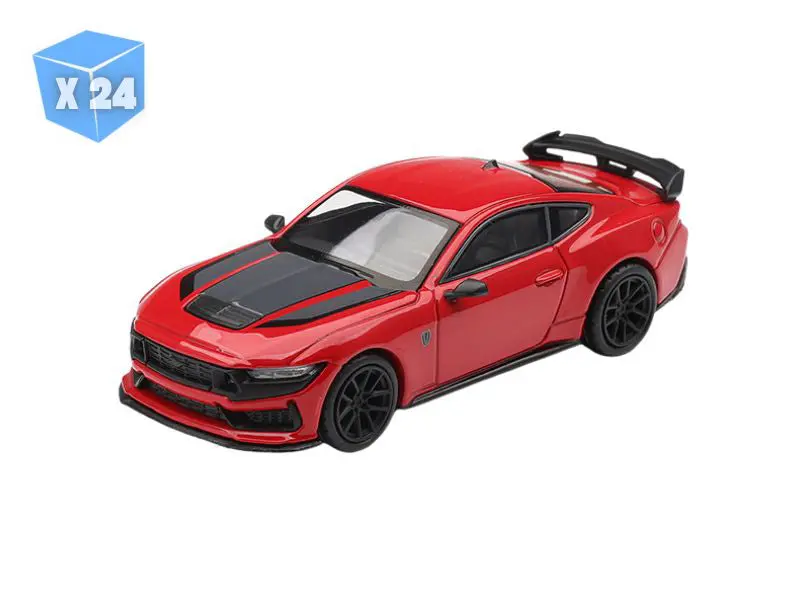 Pre-Order - 24 Pack Ford Mustang Dark Horse – Race Red (Mini Gt) Diecast 1:64 Scale Model - Tsm Mgt01220 1