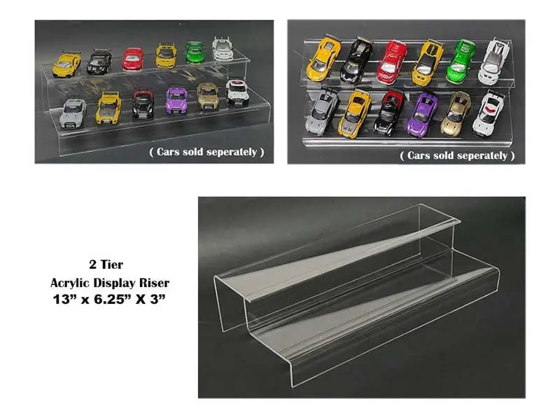 Riser 2 Tier Acrylic Stand Riser (13″X6.25″X3″) For Diecast Scale Model - Mijo Mj13004 1